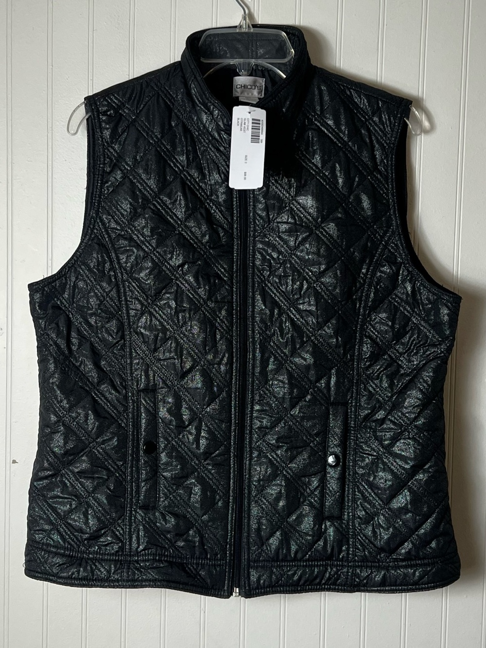 NWT Chico's (2) City Chic Quilted Zip-Front Vest women Large outdoor fall